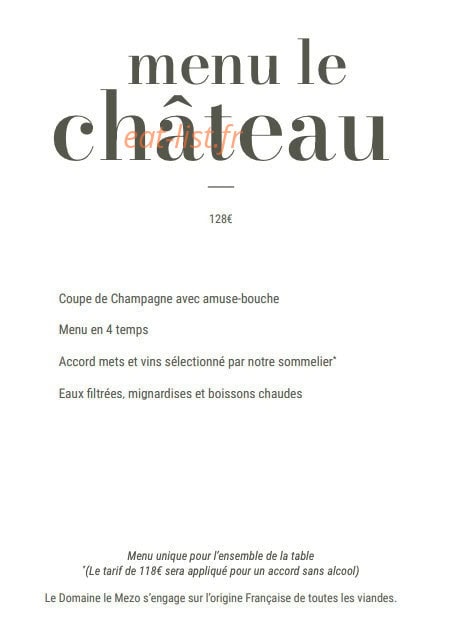 La Table du Mezo — carte page 2