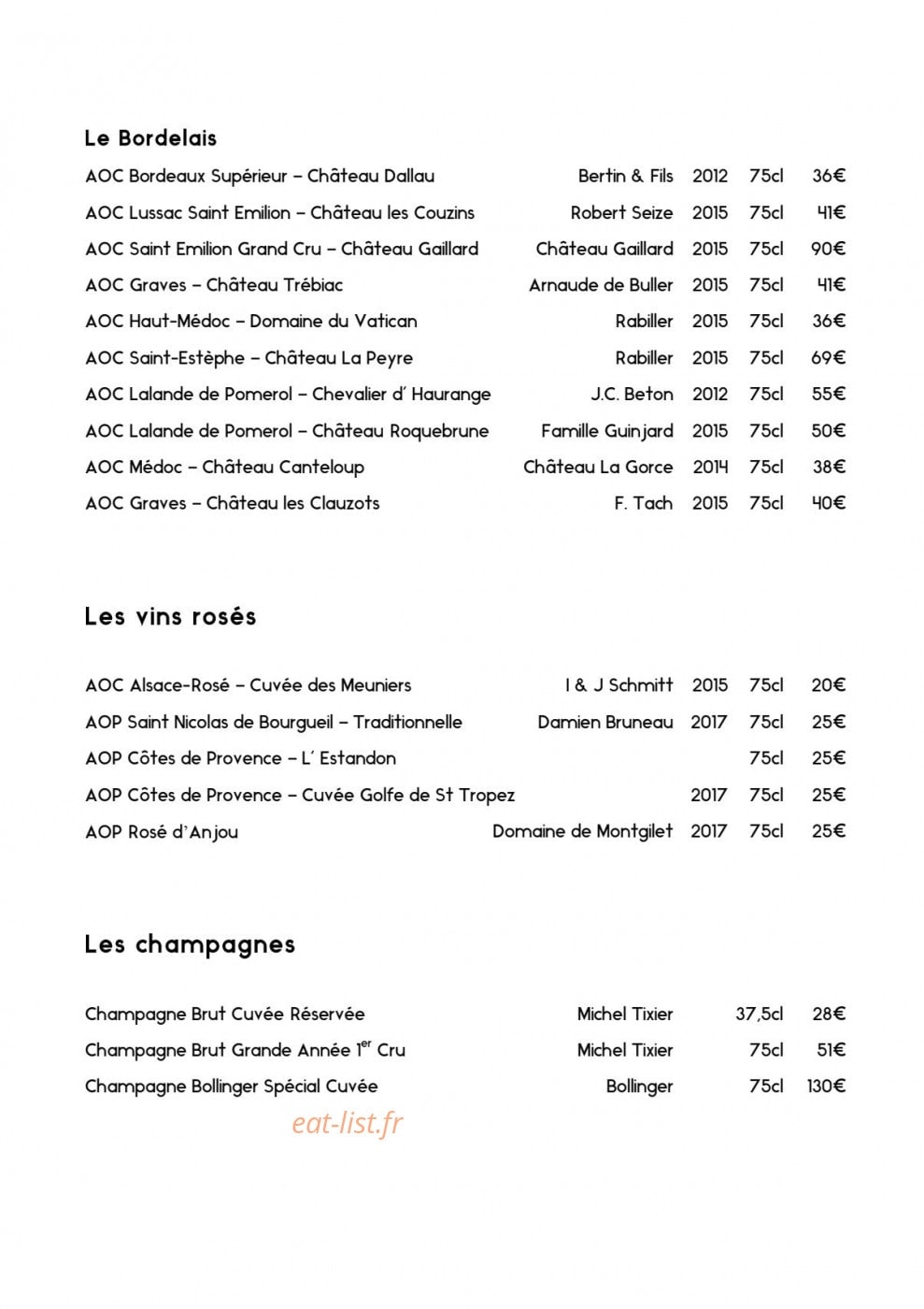 Auberge du Rohan — carte page 9