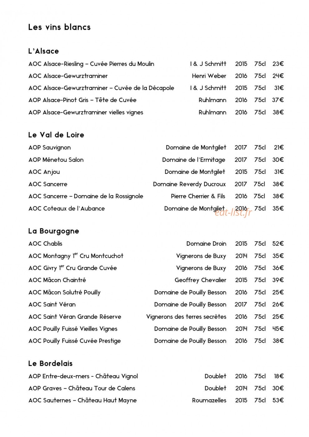 Auberge du Rohan — carte page 7