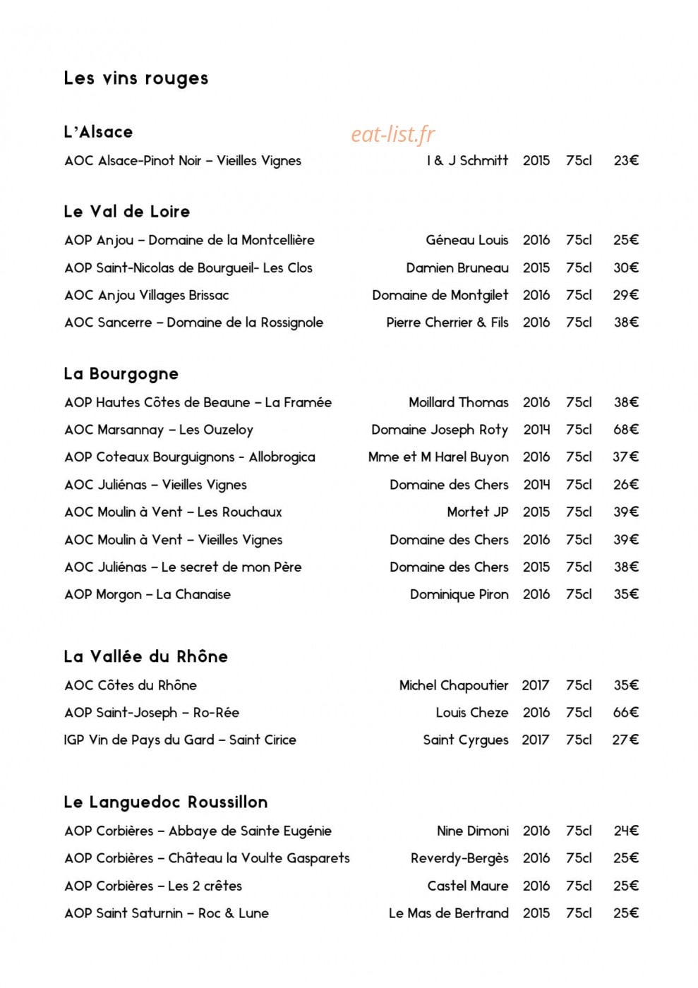 Auberge du Rohan — carte page 8