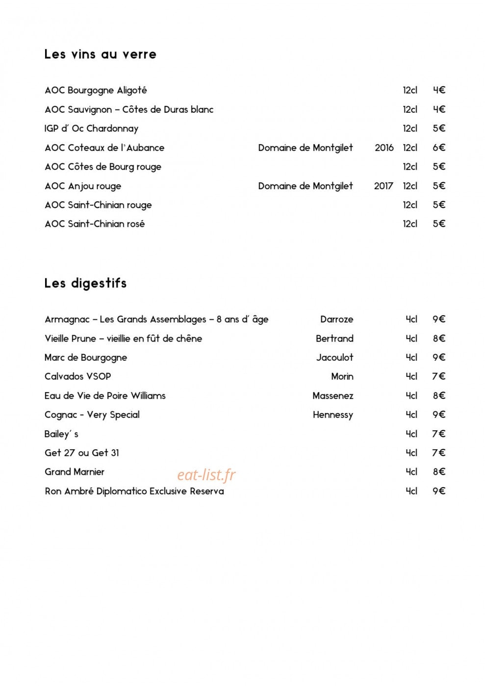 Auberge du Rohan — carte page 11