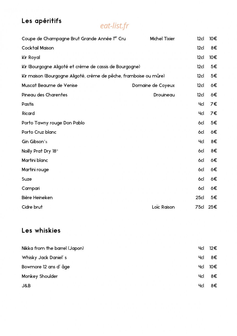 Auberge du Rohan — carte page 5