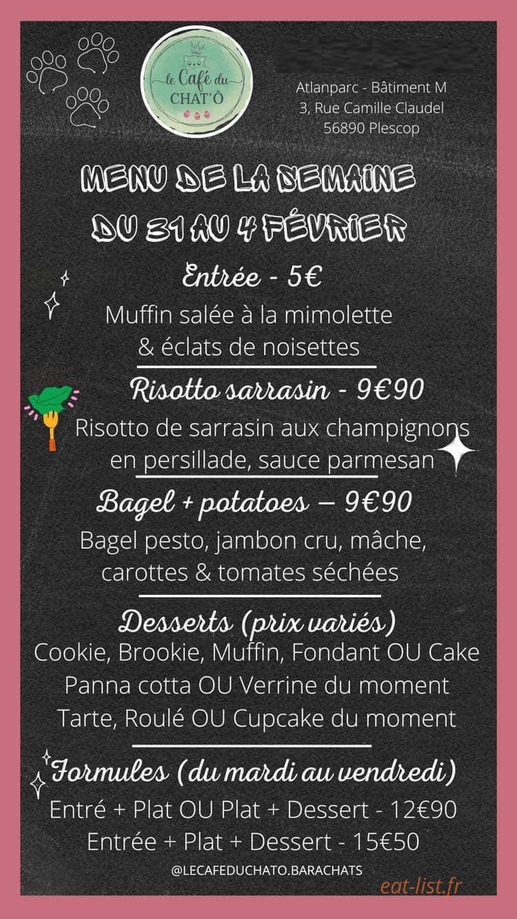Le café du Chat'Ô — carte page 1