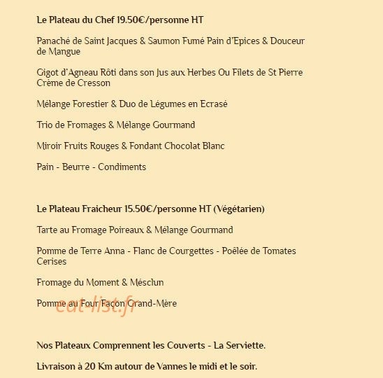 Saveurs & bonheur — carte page 11