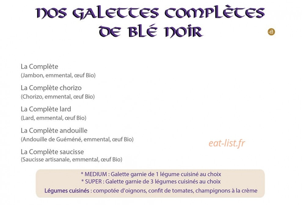 Le Caprice du Loc — carte page 2