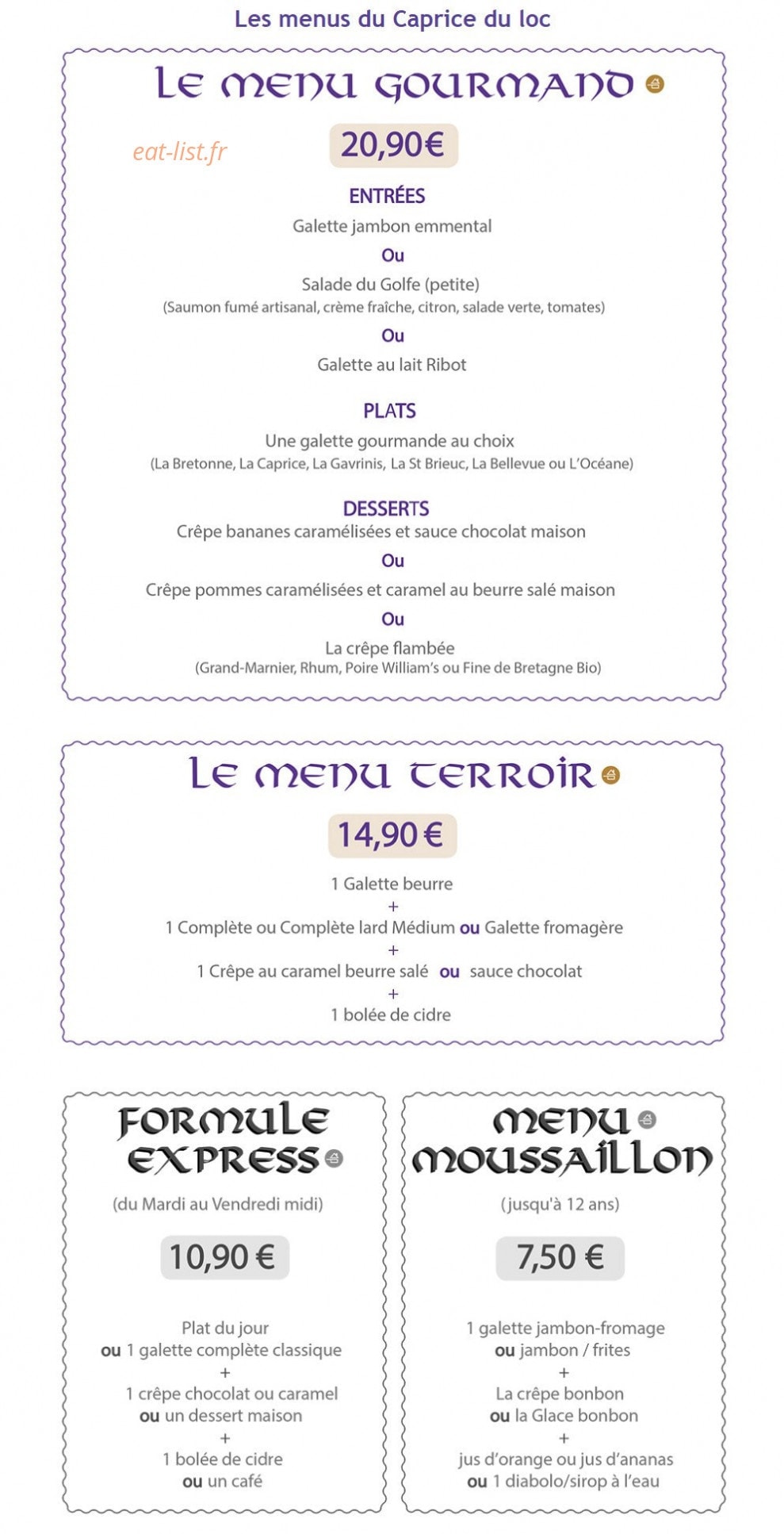Le Caprice du Loc — carte page 10