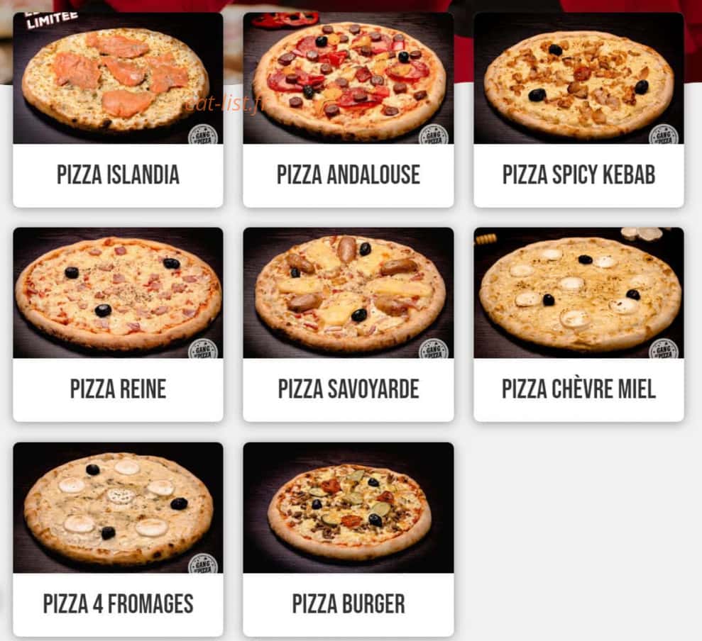 Gang Of Pizza — carte page 1