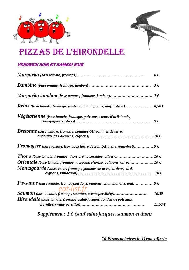 L'Hirondelle — carte page 1