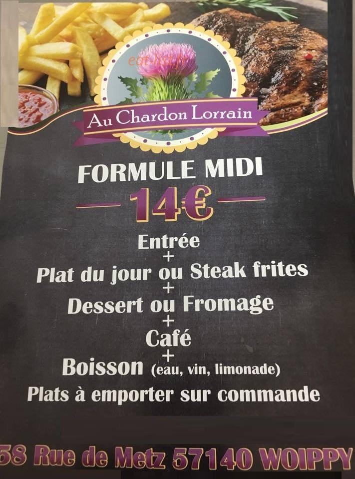 Au Chardon Lorrain — carte page 1
