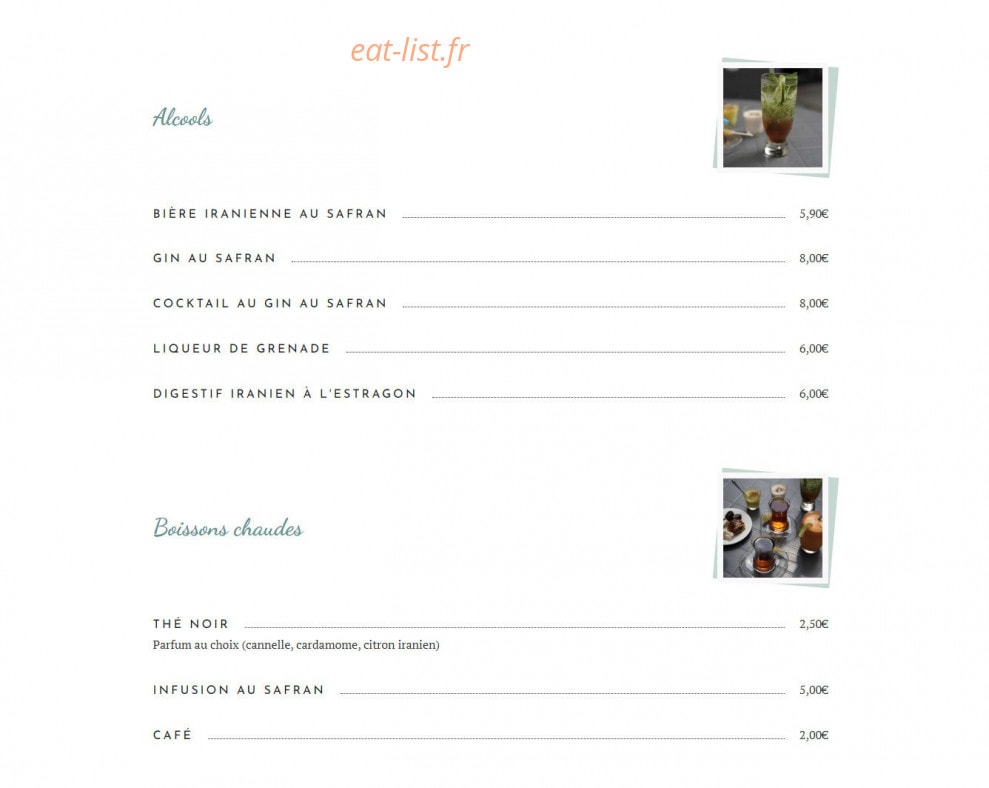 Au Graoully Persan — carte page 2