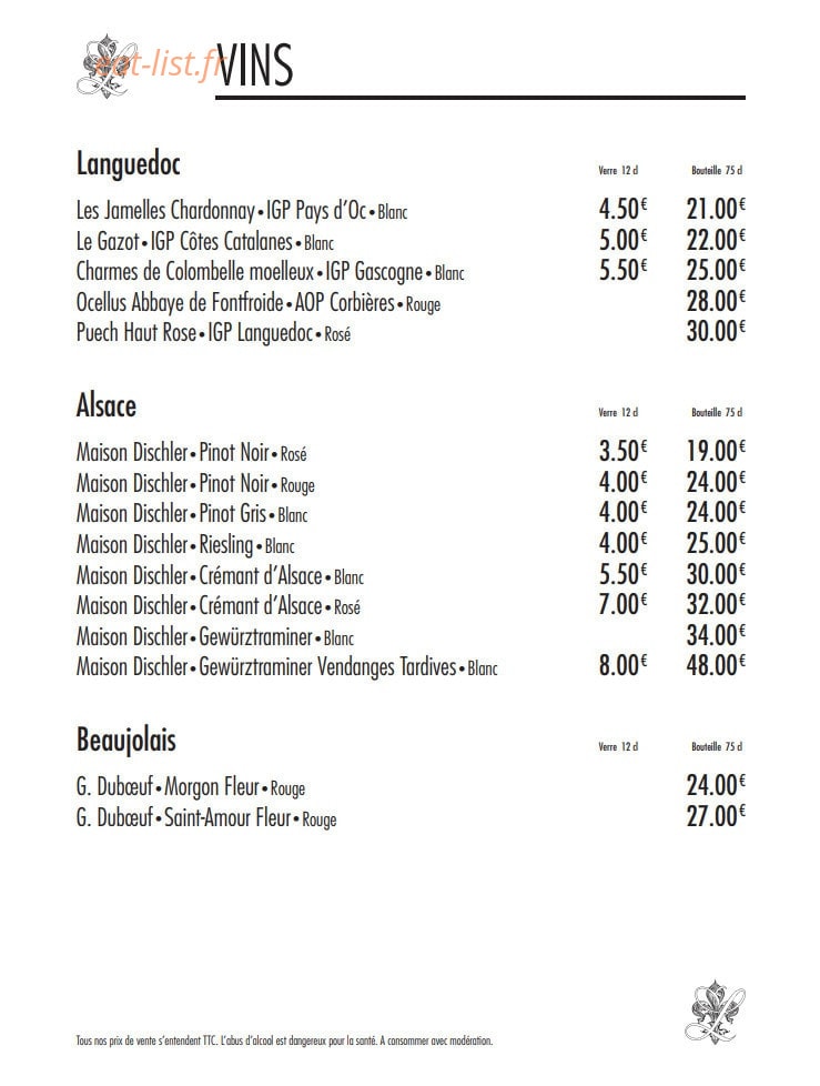 Au Petit Louis — carte page 6