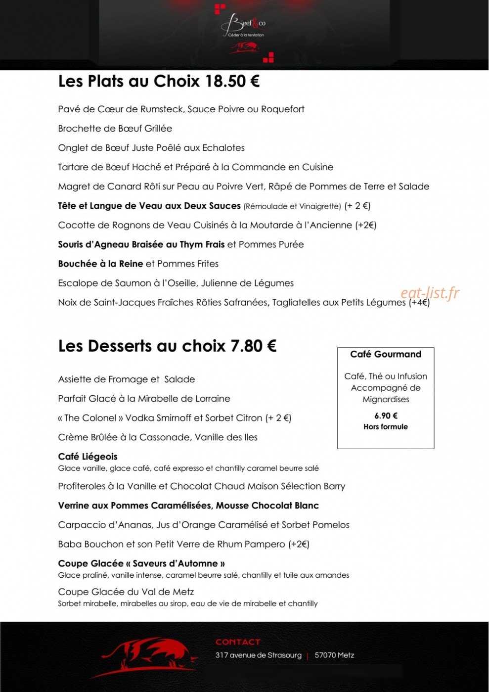 Beef and Co — carte page 2