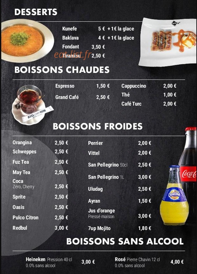 Big chef — carte page 8