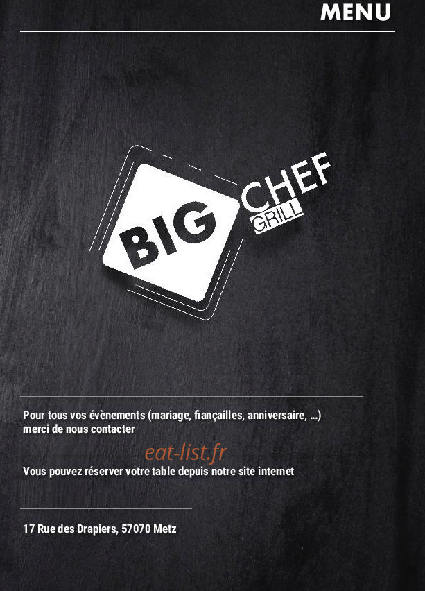Big chef — carte page 1