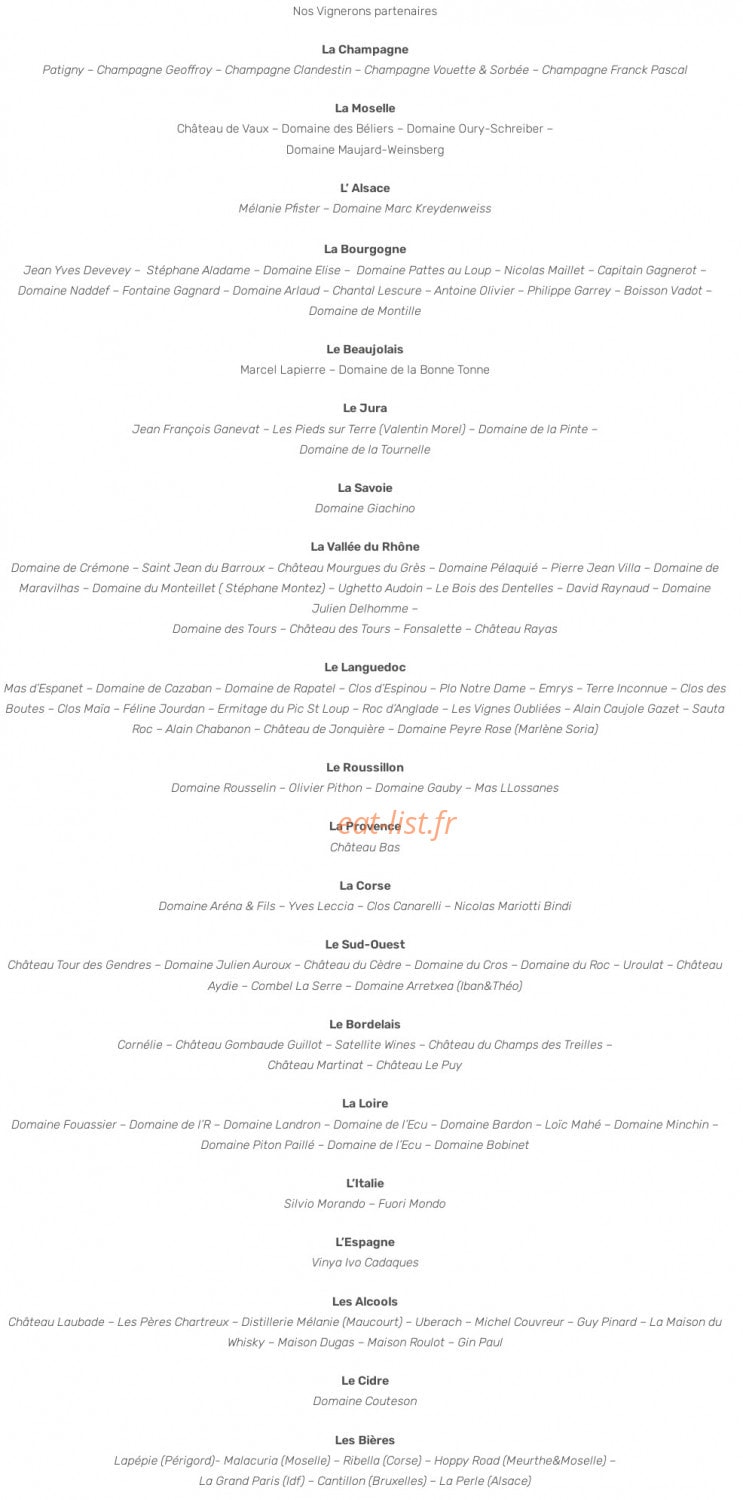 Boire & Manger — carte page 2