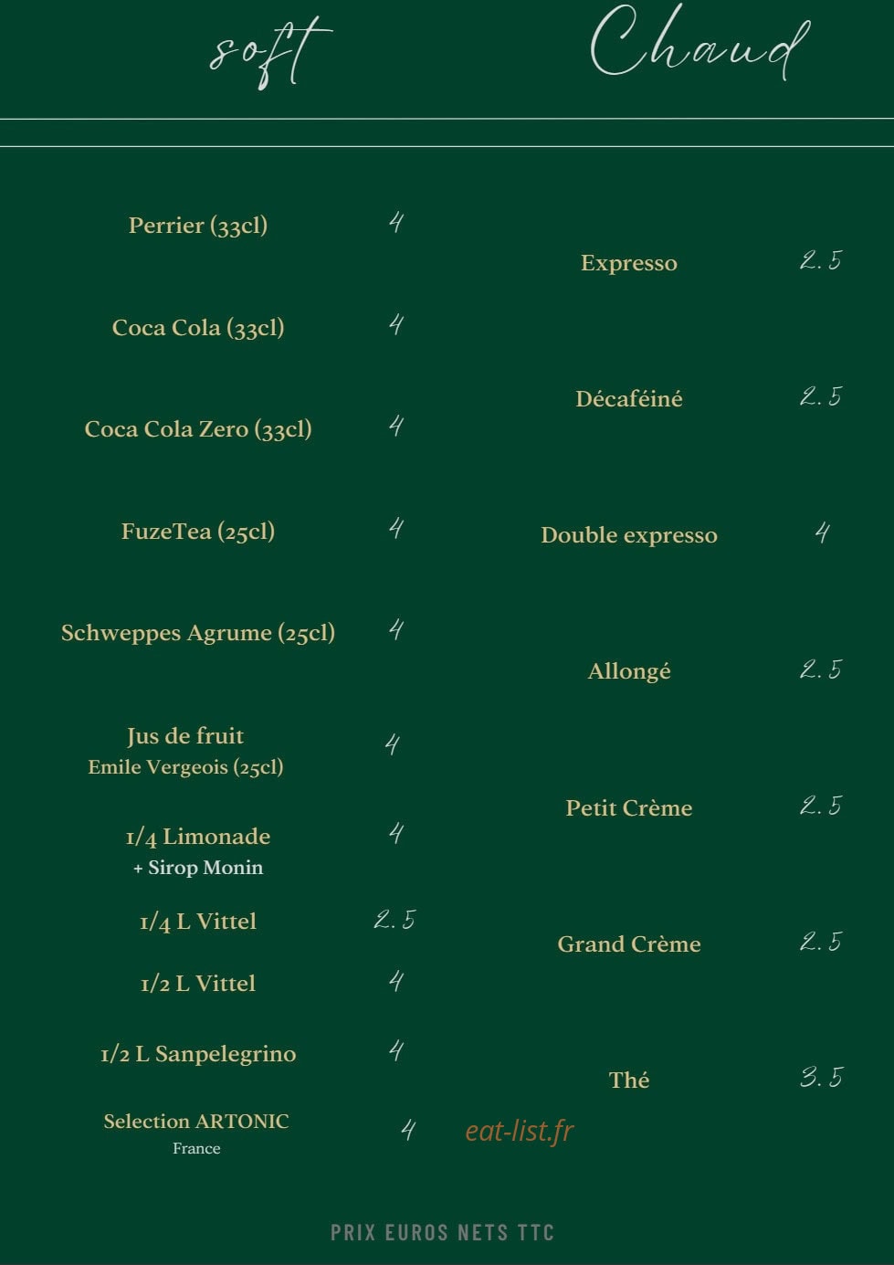 Bottle Bar — carte page 11