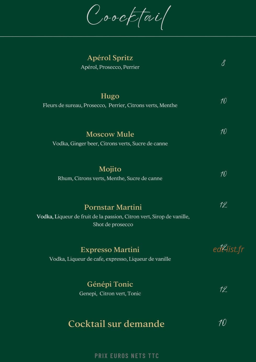Bottle Bar — carte page 6