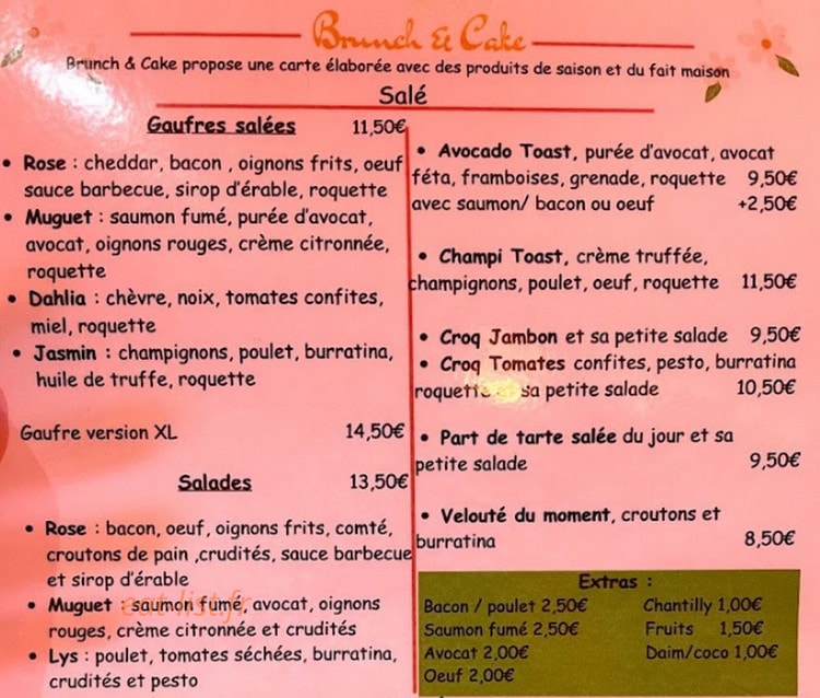 Brunch & Cake — carte page 1