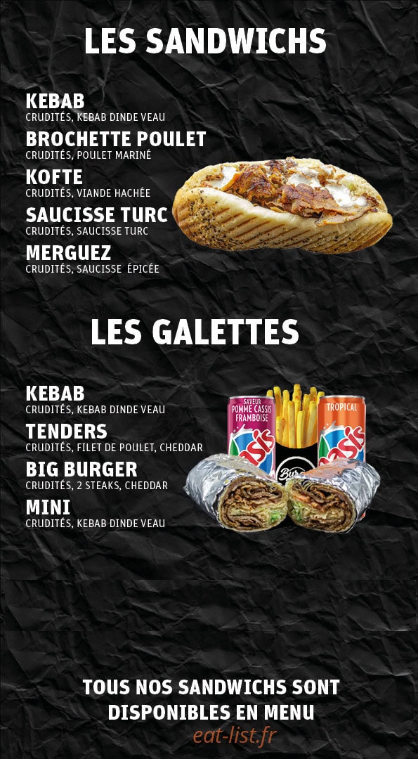Burger Kebab — carte page 3