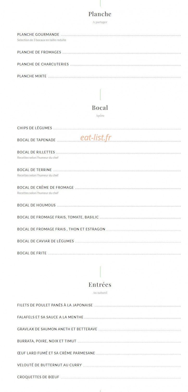 Café Jasmin — carte page 1
