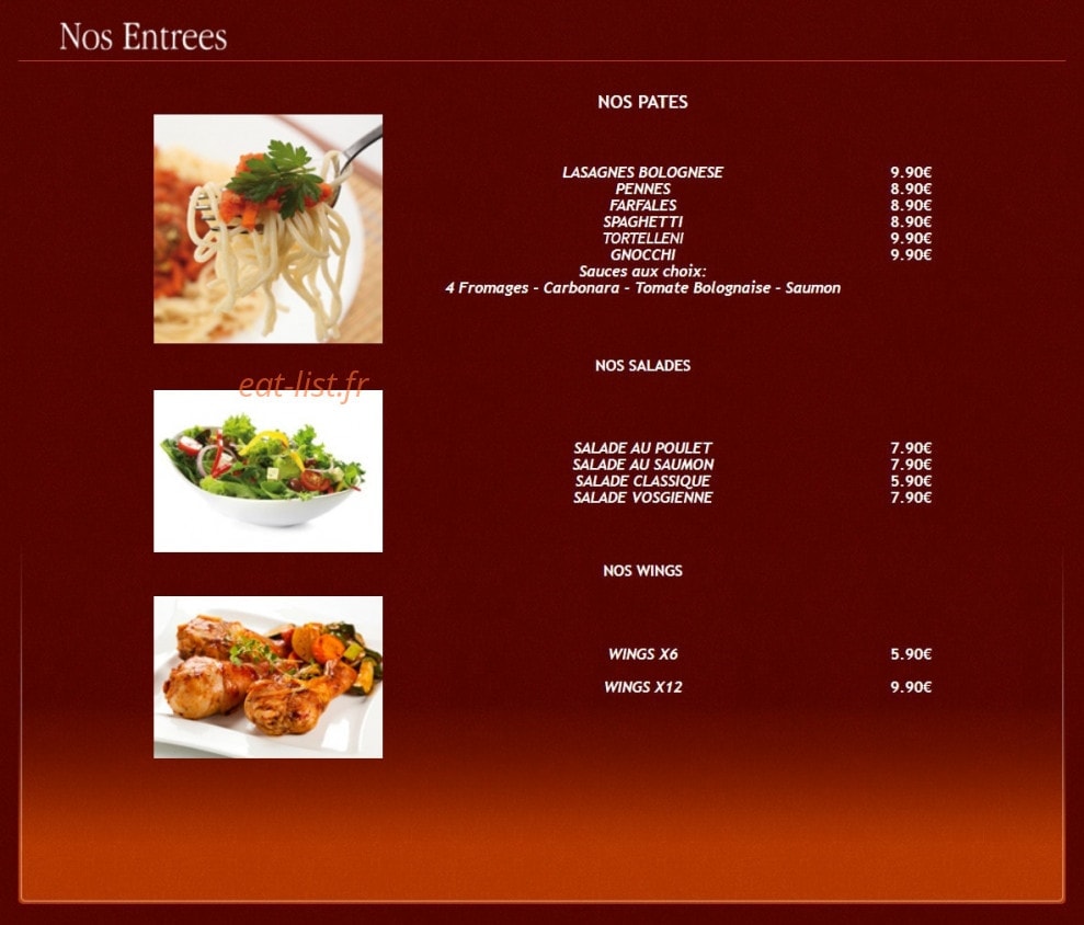 Carissimi Pizza — carte page 2