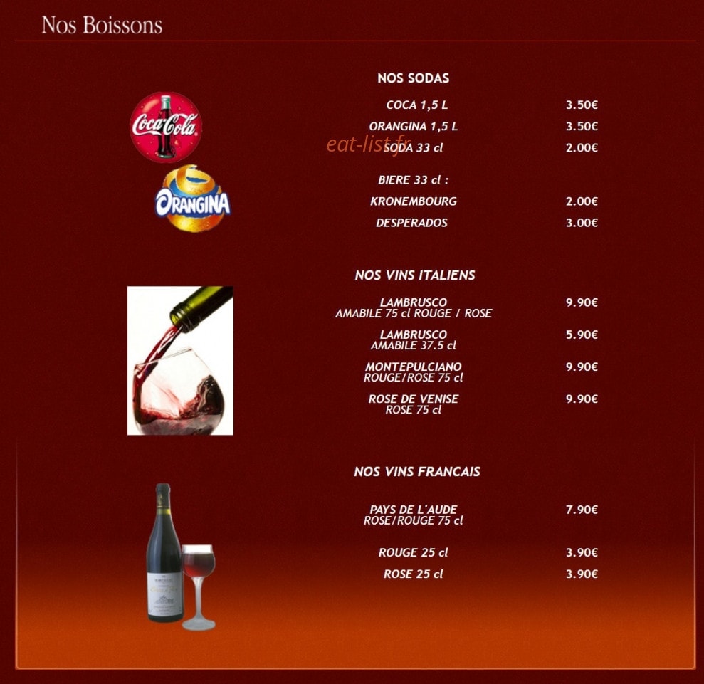 Carissimi Pizza — carte page 3