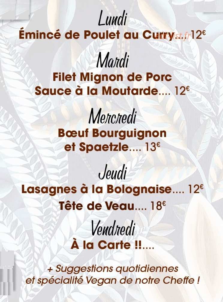 Chez Les Filles — carte page 1