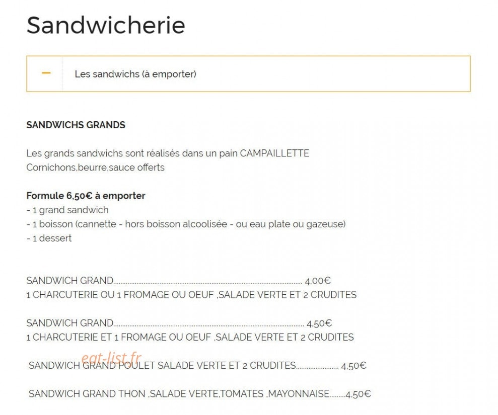 Chez Mauricette — carte page 12