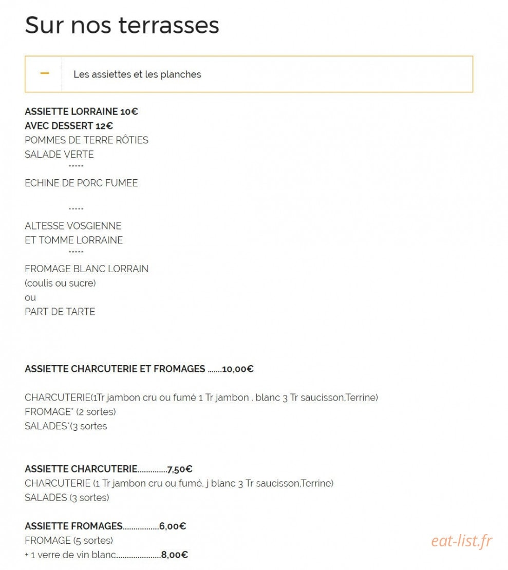 Chez Mauricette — carte page 14