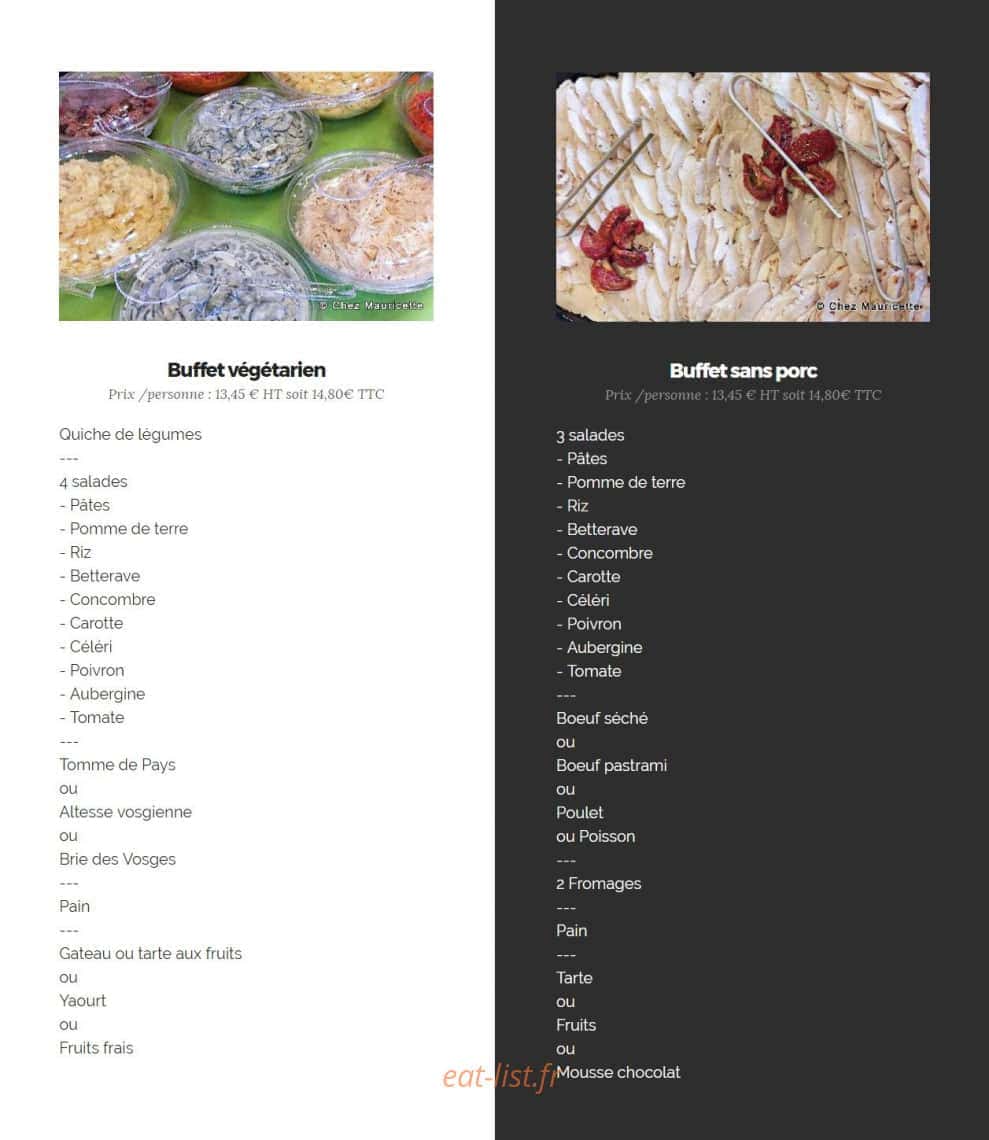 Chez Mauricette — carte page 2