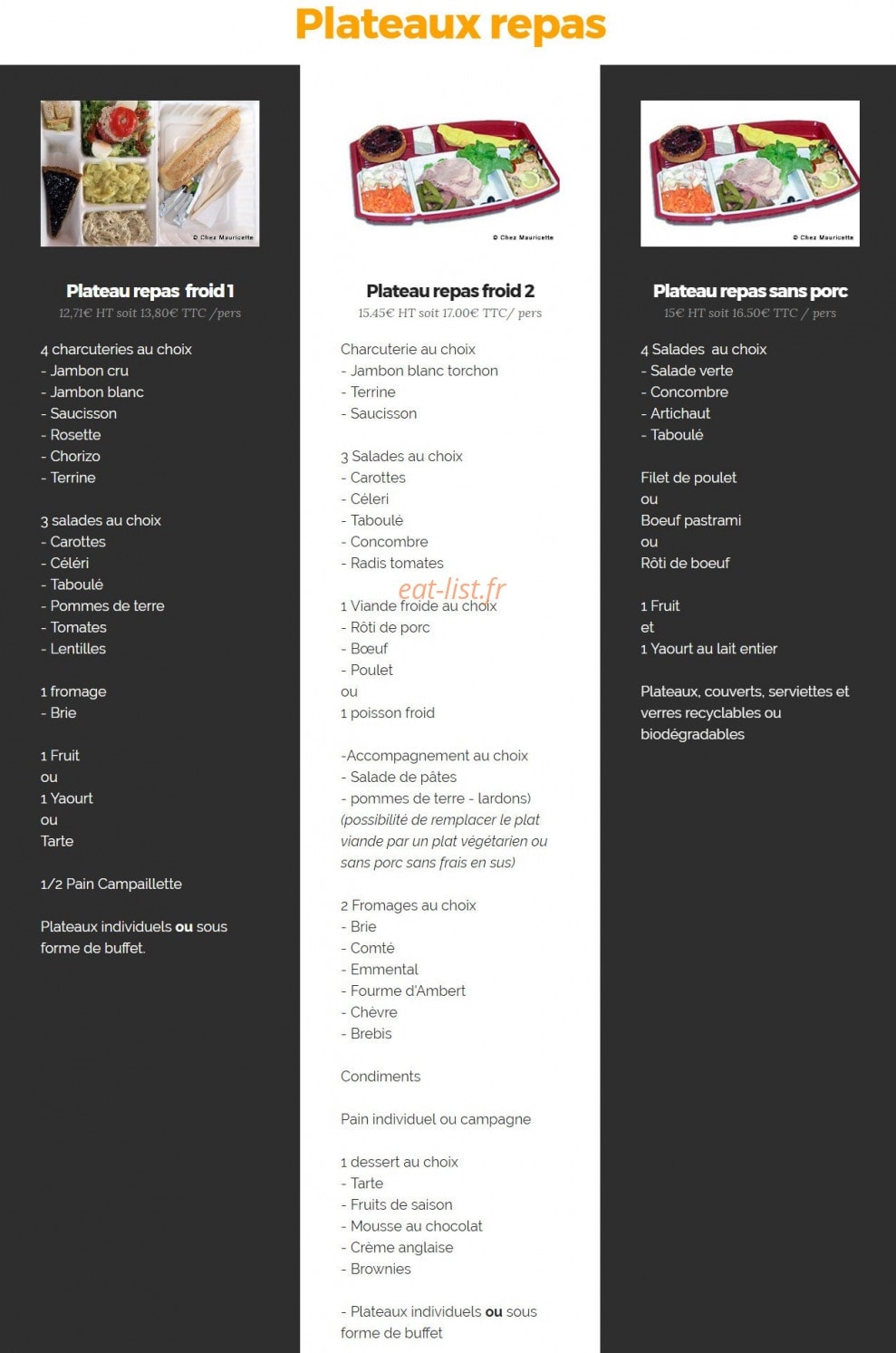 Chez Mauricette — carte page 7