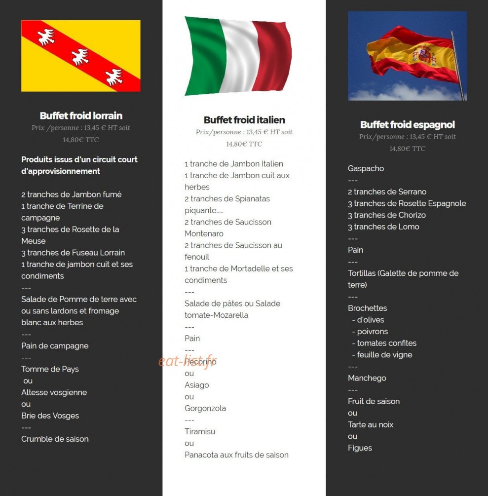 Chez Mauricette — carte page 3