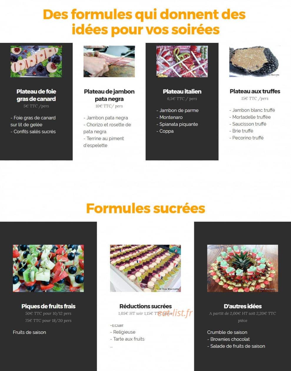 Chez Mauricette — carte page 11