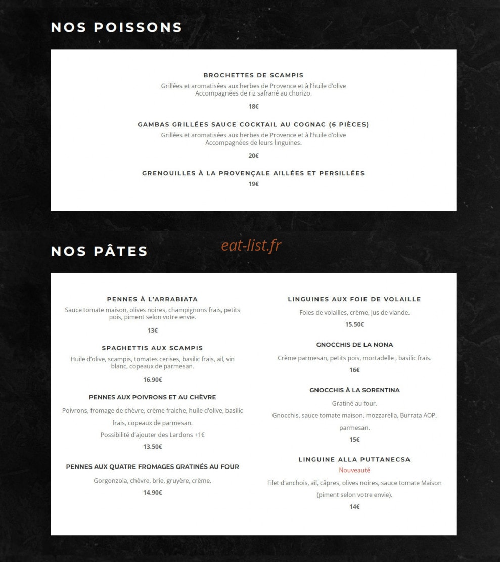 Chez Pava — carte page 2