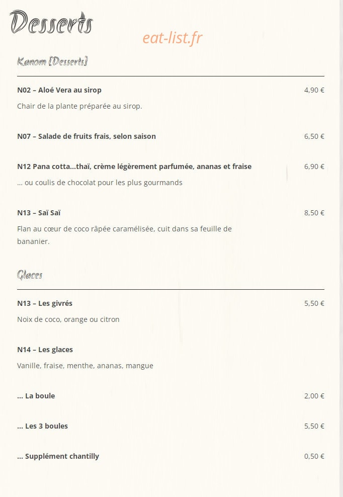 Chok Die Thai — carte page 4
