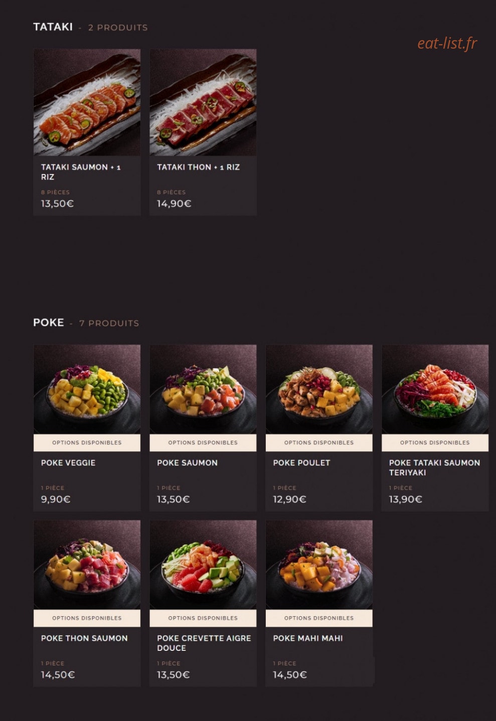 Côté Sushi — carte page 11