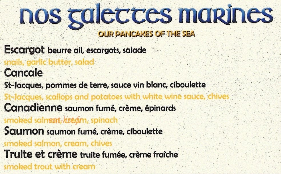 Crêperie Le Saint-Malo — carte page 3
