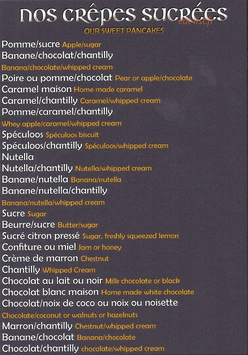 Crêperie Le Saint-Malo — carte page 6