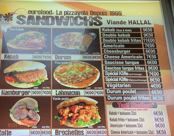Eurofoods — carte page 1