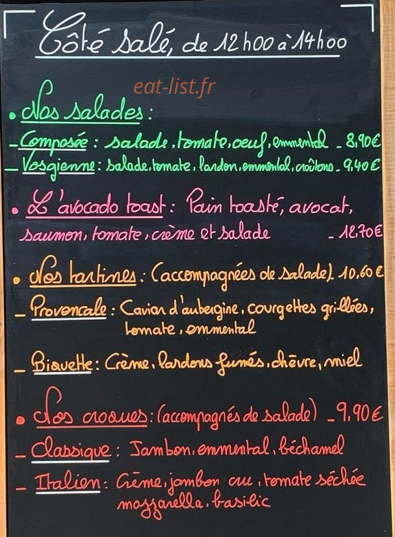 French Choux — carte page 1