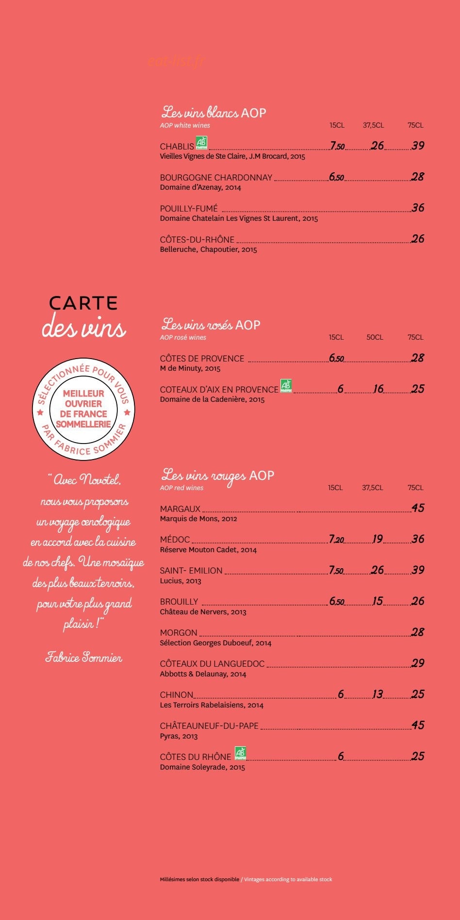 Gourmet Bar — carte page 7