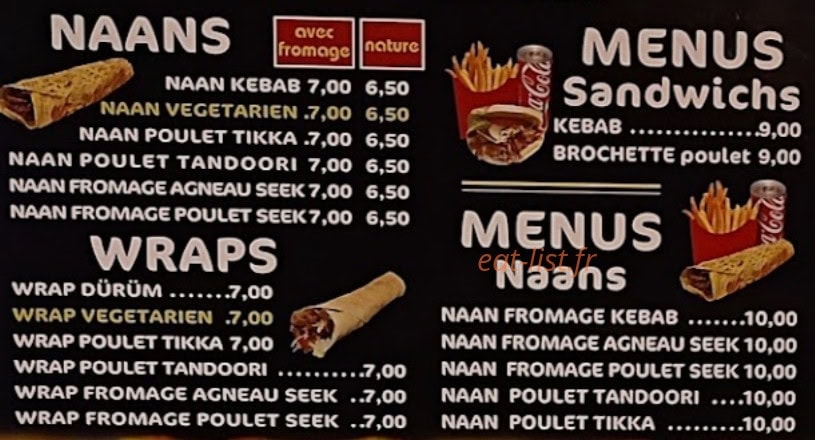 Iqra snack et pizza — carte page 1