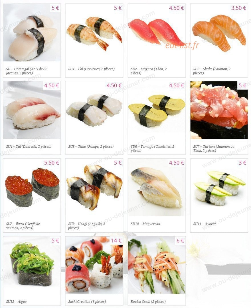 Kyou Sushi — carte page 7