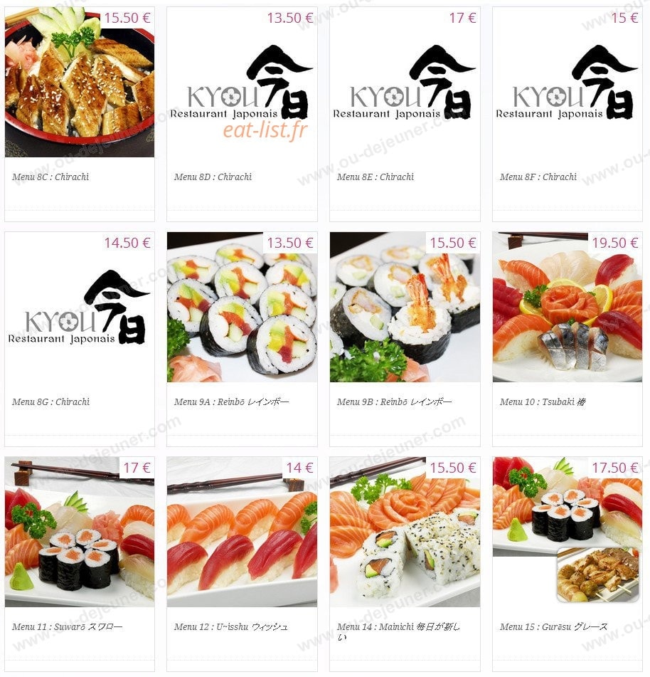 Kyou Sushi — carte page 14
