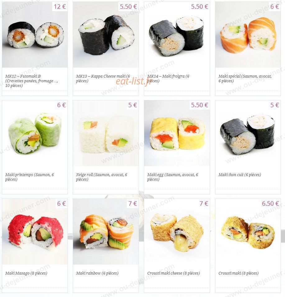 Kyou Sushi — carte page 3