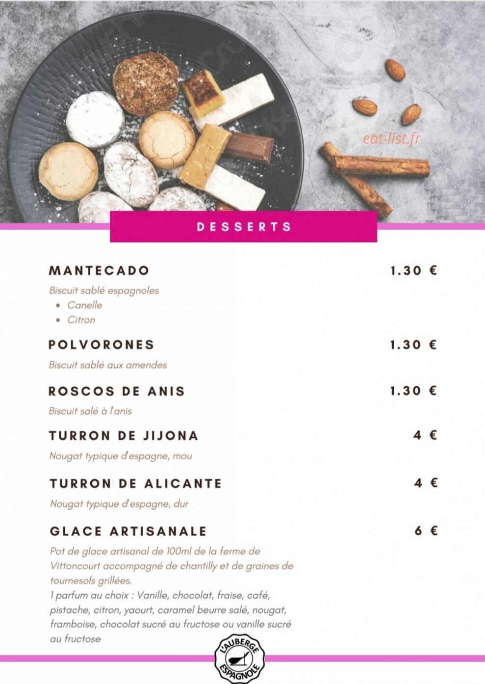 L'Auberge Espagnole — carte page 7