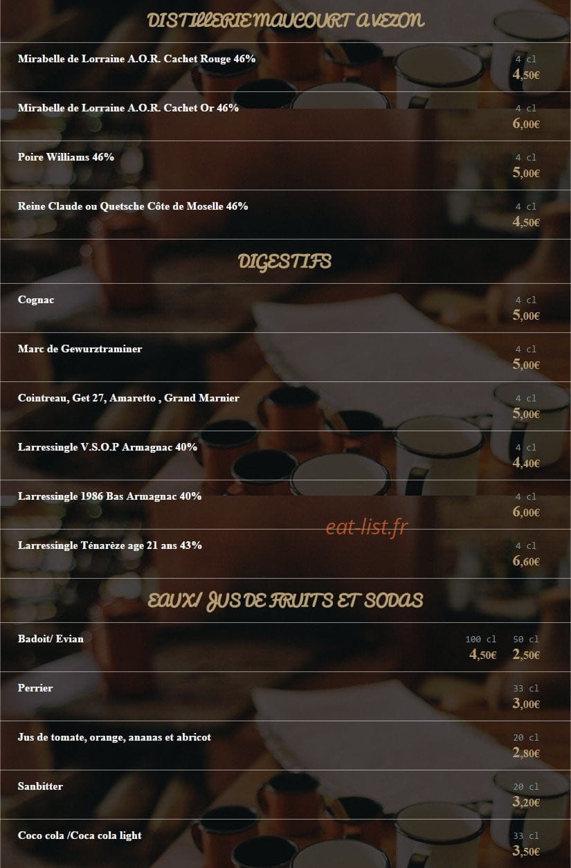 L' Epicurien — carte page 8
