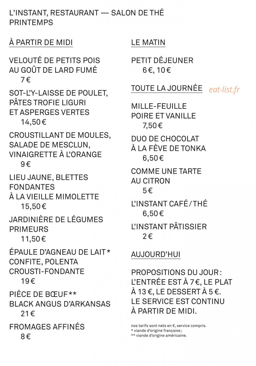 L'instant — carte page 2