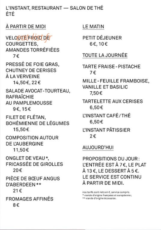 L'instant — carte page 1