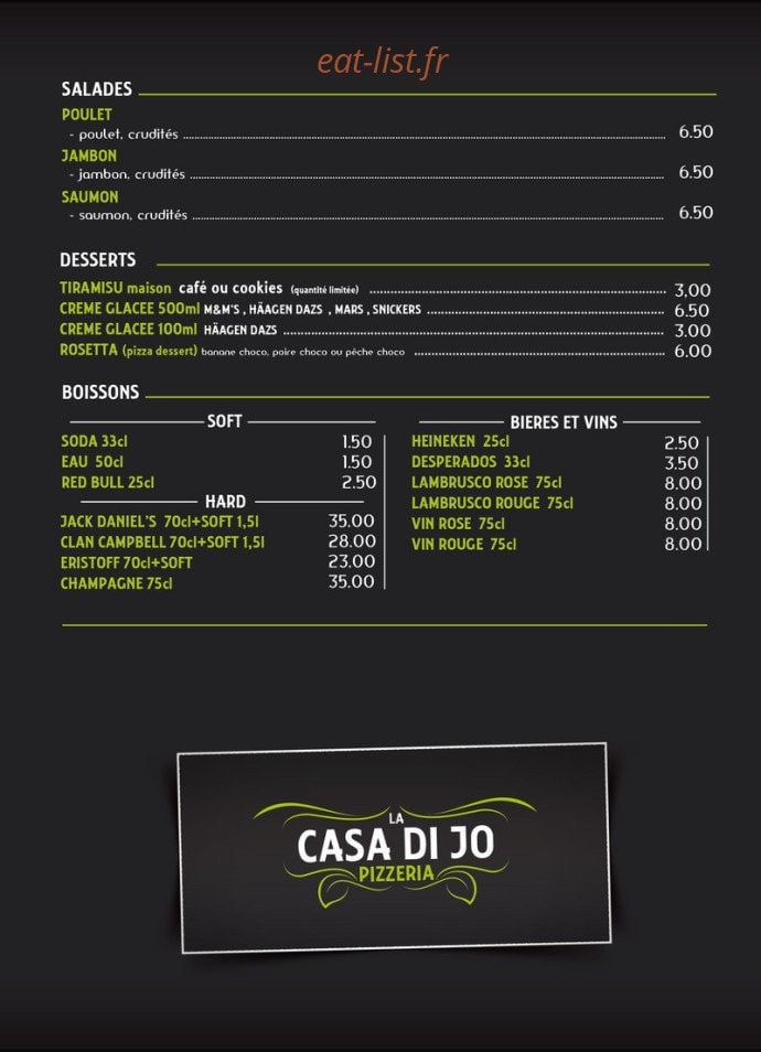 La Casa Di Jo — carte page 4